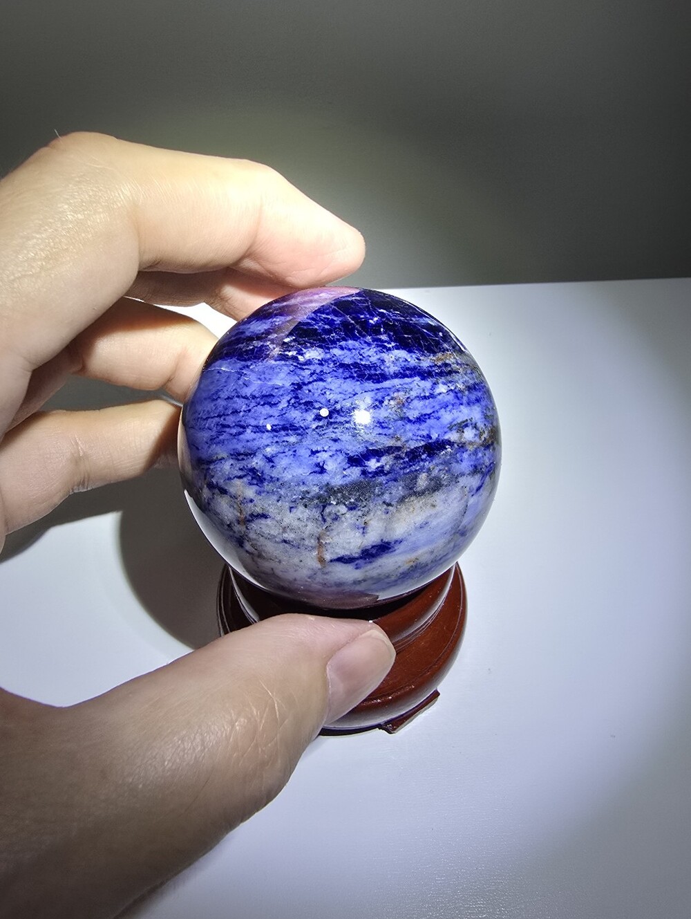 0.5 lbs Sodalite Crystal Sphere #D 56 mm